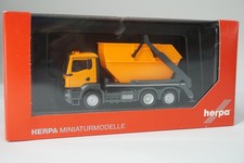 herpa MAN TGS NN Absetzkipper AK16 kommunal orange Auto LKW Modell Sammler