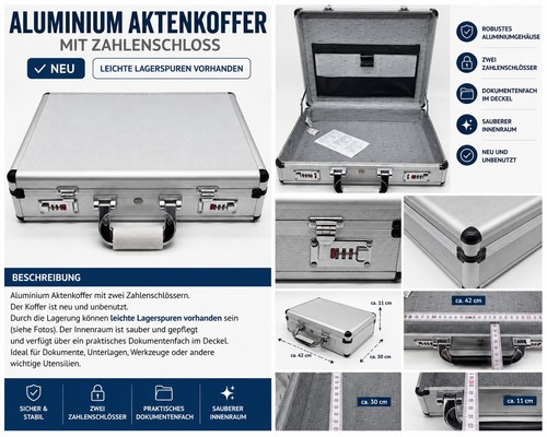 Aluminium aktenkoffer mit - aluminium,