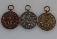 Kgr. Sachsen 3x Friedrich August Medaille FAM Silber Bronze  vergoldet