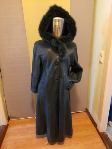 Damen leder mantel lang 122cm - damen,