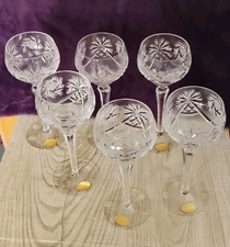 6 Bleikristall Weinrömer SCHLEUDERSTERN unbenutzt mit original Aufkleber