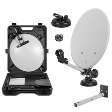 MEGASAT Digitale Camping SAT Anlage Schüssel Spiegel Koffer Mobile Saugfuss HD