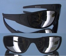 Herren Biker Brillen schwarz matt Spiegelglas Sonnenbrille Sportbrille UV 400