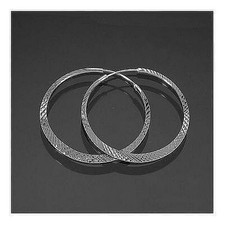  Creolen 40 mm Ohrringe 925 Silber diamantiert  sehr stabil Sterlingsilber Damen