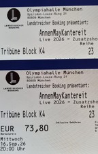 2x Tickets AnnenMayKantereit München 16.09.26 Sitzplätze Eintrittskarten