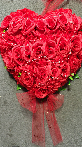 Künstliches rosen blumenherz - künstliches, rosen-blumenherz