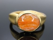 GOLDJUNGE69 * TERRA OPALIS EDELSTEIN RING (19) FEUEROPAL OVAL 925er SILBER/VER