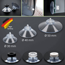 1-100 x Saugnäpfe mit Gewinde Ø30-40-50 mm M4x6 mm Saugnapf Sauger+Rändelmutter 