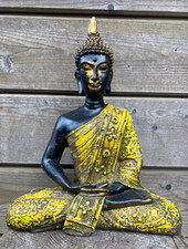 B-Ware 27cm BuddhaThaistil gelb Fiberglas feng Shui Deko Esoterik REDUZIERT