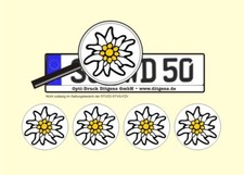 4 x Nummernschild Aufkleber