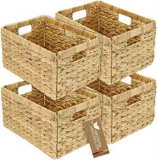 HMF Aufbewahrungskorb Korb geflochten aus Wasserhyazinthe 4er Set passend 