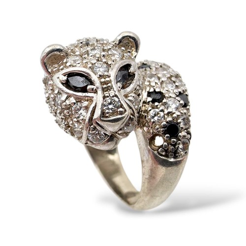 Vintage-Silber-Panther-Leopard