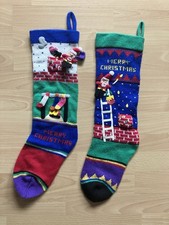 Nikolausstrumpf 2er Set, Weihnachtsstrumpf, Deko für Kamin bunt zum Befüllen