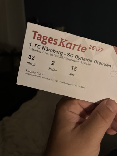 Ticket für das - , auswärtsspiel
