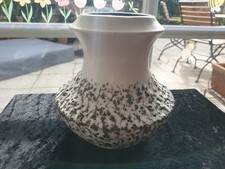Steuler Lava Vase, seltene weisse Vase mit schwarzer Lava Glasur 316/15