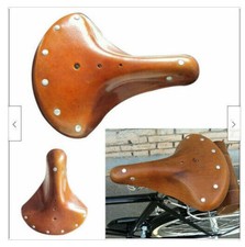 Fahrrad Ledersattel Fahrradsattel braun Echtleder Retro Hollandrad Sattel HOT