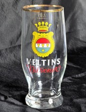 Vintage altes Veltins Bierglas  0,2 L Goldrand