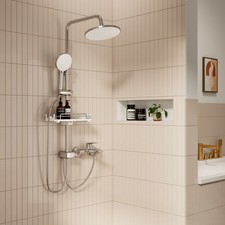 Duschset Duschsystem Regendusche mit Handbrause Ablage Duscharmatur Dusche Kopf