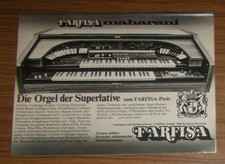 Seltene Werbung vintage FARFISA MAHARANI - Die Orgel der Superlative 1977