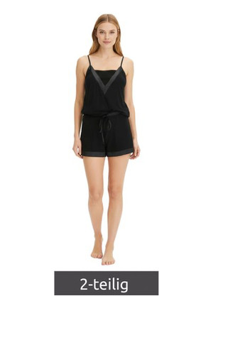 Damen pyjama set schwarz - pyjama,