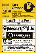 Adressbuch, Fernsprechbuch, Wertheim von 1978