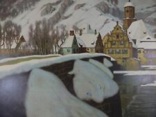 Ernst Liebermann (1869-1960) Lithografie Sonniger Wintertag Teubner Verlag (60)