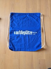 Retro Turnbeutel Stoffbeutel Rucksackbeutel blau #aufdieplätzefertiglos