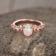 Ring silber rosegold mit opal - ring,
