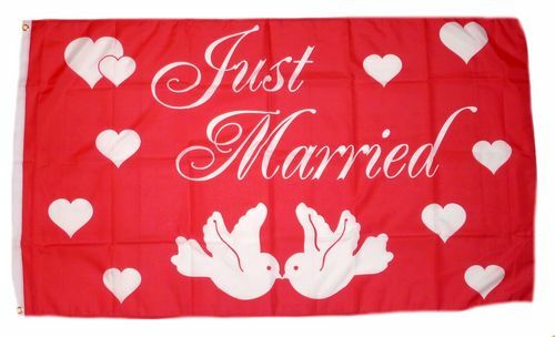 Fahne flagge just married - fahne, /