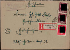 Weidenau über Schlüchtern, R2 klar auf Hitler Reco.-Brief 1944 nach Gelnhausen