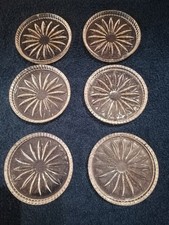 6 Bleikristall Glasuntersetzer