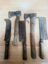 Alte 3×  Küchenbeil, Hackmesser,& 2× Axt Konvolut 