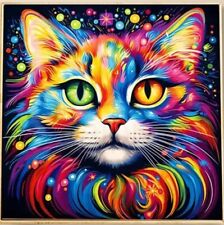 5D Diamond Painting Stickerei Bilder Set Malen nach Zahlen Katze 30x30 (25x25)