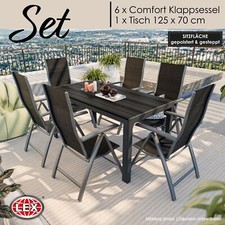 Gartenmöbel Set Alu Tisch 7