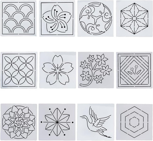 12pcs große stickschablonen - 12pcs,