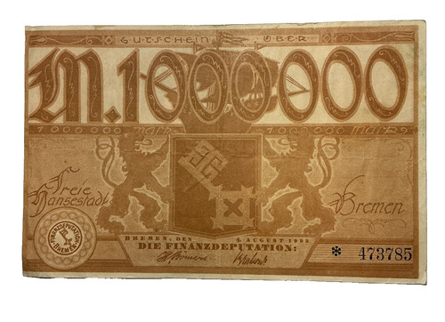 Bremen notgeld million mark - notgeld,