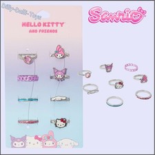 Sanrio 8 Ringe Set Hello Kitty My Melody Kuromi Cinnamoroll Kawaii Schmuck NEU