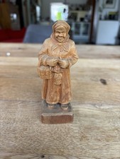 Holzfigur Schnitzerei Bäuerin Handgeschnitzt Frau Vintage Deko Alt