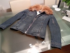 Bogner Jeansjacke Gr 38 Fellkragen Blau Jacke Winterjacke Designer Extravagant