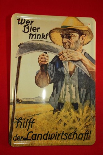 Blechschild wer bier trinkt - bier,