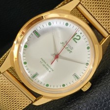 HMT PILOT VINTAGE HANDAUFZUG INDISCHE HERREN SILBERFARBENES ZIFFERBLATT UHR a702072-2