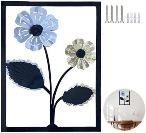Metall wanddeko blumen modern - wanddeko,