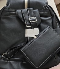 Rucksäckchen,Rucksacktasche schwarz,verstellbare Trägern,Damen Tasche+Geldbeutel