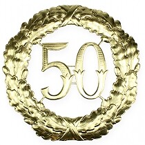 Goldene jubiläumszahl mit - jubiläumszahl, 50