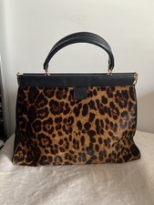 Neu Abro Tasche Handtasche Leder Fell Schwarz Braun Leo Jaguar H 28 B 31 T 10-16