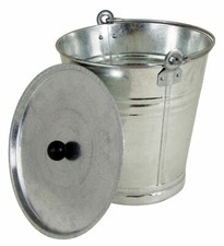 Zinkeimer mit Deckel Ascheimer Wassereimer Metalleimer Dekoeimer Blumen-Eimer