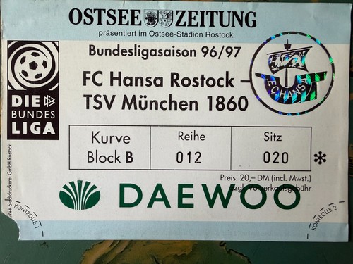 Eintrittskarte ticket hansa - ticket,