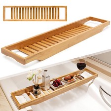 Badewannenablage Bambus Badewannentablett Badewannenauflage Holz Badewannenregal