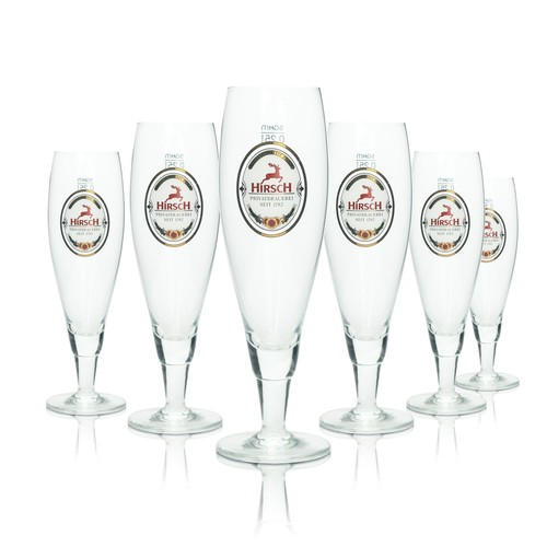 Hirsch bräu bier glas - 6x,