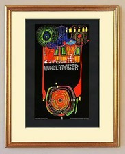 Welttournee Tausendsassa Dunkelbunt Friedensreich Hundertwasser gerahmt 10
